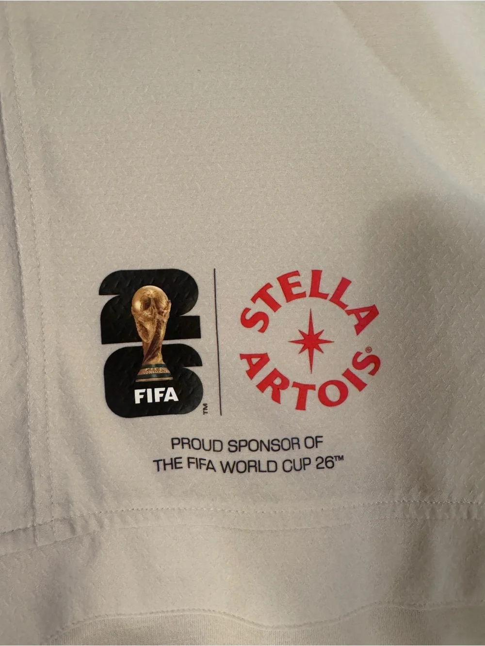 adidas NWT fifa World Cup Stella Artois brandedBeige Hooded Windbreaker Pullover